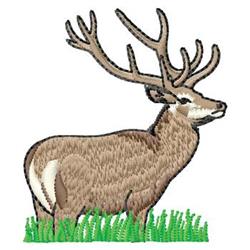 beginner-friendly reindeer machine embroidery pattern - Deer for kitchen tea towels
