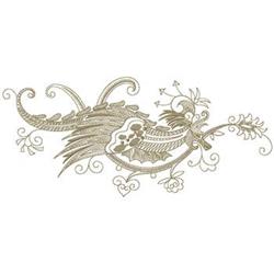 monster detailed machine embroidery - Dragon Scroll for decorative pillow covers