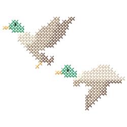 Ducks - 5x7 bird quick stitch machine embroidery design perfect for kitchen tea towels