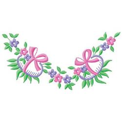 beginner-friendly easter leaf machine embroidery pattern - Easter Egg Border for kitchen tea towels