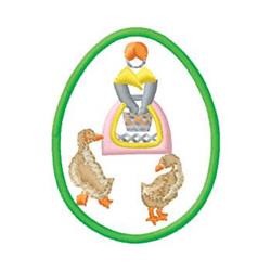 quick stitch spring bird machine embroidery pattern - Easter Egg for reusable tote bags