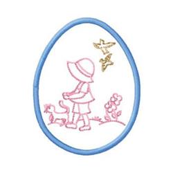 bird quick stitch machine embroidery - Easter Egg perfect for decorative pillow covers