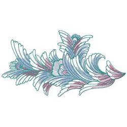 feather detailed machine digital embroidery - Feathers perfect for Table Linens