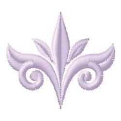 Elegant fleur-de-lis design in soft lavender with delicate swirls and smooth curves, ideal for sophisticated decor.