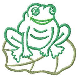beginner-friendly leaf machine embroidery pattern - Frog for Kids Clothing