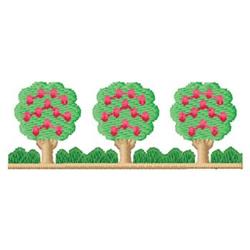 Fruit Tree Border - 4x4 tree beginner-friendly embroidery design for kitchen tea towels