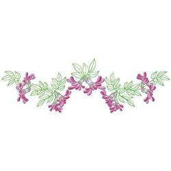 leaf detailed machine digital embroidery - Fuchsia Border perfect for kitchen aprons