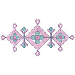 detailed border machine embroidery pattern - Geometric Floral Border for kitchen aprons