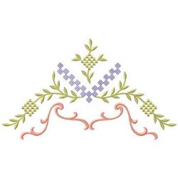 leaf detailed machine embroidery - Geometric Scroll Border for decorative pillow covers