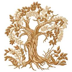 tree detailed machine embroidery - Gnarled Tree perfect for patchwork quilt blocks
