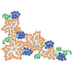 detailed autumn leaf machine embroidery pattern - Grape Border for reusable tote bags