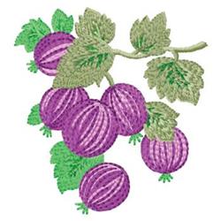 Cluster of purple grapes with vibrant textures and rich hues, complemented by lush green leaves.
