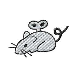 Playful gray mouse with a wind-up key and prominent tail, showcasing a whimsical cartoon style.