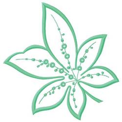 Modern green leaf in light green featuring smooth lines and delicate budding details, perfect for natural decor.