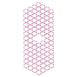 Hexagonal pattern design featuring interconnected soft pink hexagons in a modern, minimalistic style.