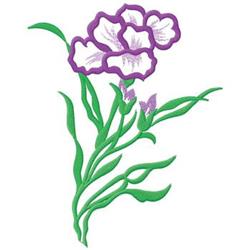 detailed spring leaf machine embroidery pattern - Iris for patchwork quilt blocks