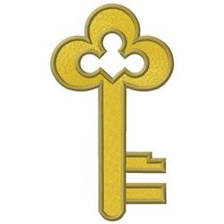 Key Fob featuring a bright yellow key design with a smooth texture and clean outline, perfect for minimalistic embroidery.