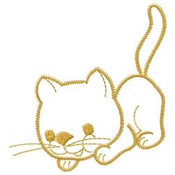 quick stitch kitten machine embroidery pattern - Kitty perfect for reusable tote bags