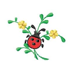 leaf quick stitch machine digital embroidery - Ladybug perfect for reusable tote bags