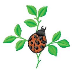 quick stitch leaf machine embroidery pattern - Ladybug perfect for kitchen tea towels