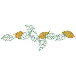 beginner-friendly tree machine embroidery pattern - Leaf Border for kitchen tea towels