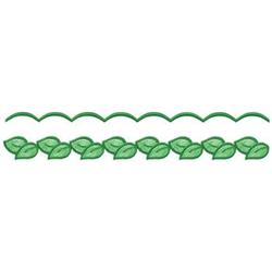 Leaf border design featuring stylized green leaves along a wavy line in a fresh and minimalist style.