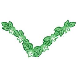 Leaf Border - 6x10 leaf detailed machine embroidery design for patchwork quilt blocks