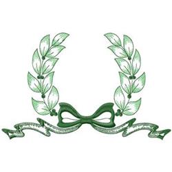 detailed leaf machine embroidery pattern - Leaf Bow Scroll perfect for kitchen aprons