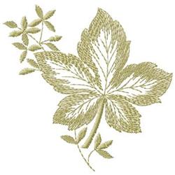 Naturalistic large green leaf with intricate vein work and smaller leaves in soft green, ideal for home decor.