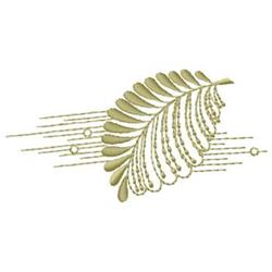 Elegant leaf with delicate lines in soft colors, showcasing minimalistic beauty for quilting.