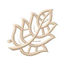 Elegant leaf motif showcases smooth lines in a light neutral tone, highlighting a clean and minimalist design.