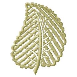 Stylized leaf in soft beige with scalloped edges and delicate veins, perfect for quilt projects.