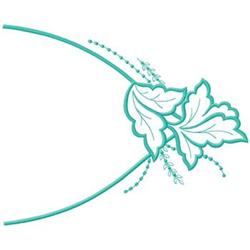 Elegant leafy design in teal with graceful swirls and delicate accents, ideal for embellishment.
