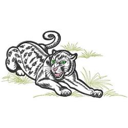Leopard - cat detailed machine digital unique embroidery design for Hiking Gear
