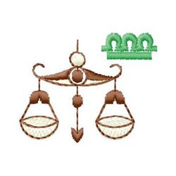 Libra - 4x4 libra quick stitch machine embroidery design perfect for kitchen tea towels