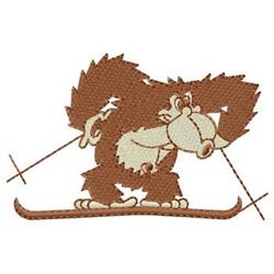 beginner-friendly winter skiing machine embroidery pattern - Monkey Skiing for Kids Apparel