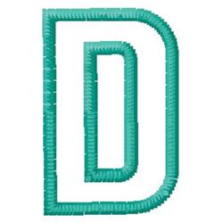 monogram quick stitch machine embroidery - Monogram D for decorative pillow covers