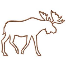 Moose - 5x7 moose quick stitch machine embroidery design for patchwork quilt blocks
