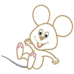 beginner-friendly mouse machine embroidery pattern - Mouse for reusable tote bags