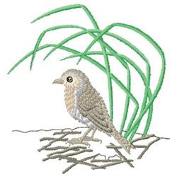 beginner-friendly bird machine embroidery pattern - Nesting Bird for kitchen tea towels