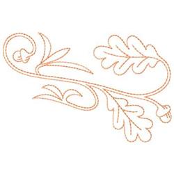 Oak Leaf Scroll - 5x7 leaf quick stitch embroidery design for Elegant Table Settings