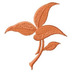 Stylized modern leaf in warm orange with smooth lines and subtle texture, ideal for minimalist decor.