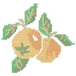 detailed leaf machine digital embroidery pattern - Oranges perfect for Aprons