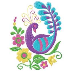 detailed leaf machine embroidery pattern - Peacock perfect for reusable tote bags