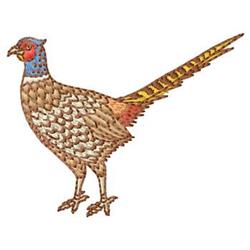 beginner-friendly bird machine embroidery pattern - Pheasant for patchwork quilt blocks