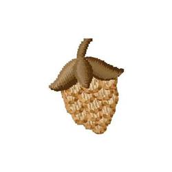 Pine Cone - 4x4 cone quick stitch machine embroidery design for reusable tote bags