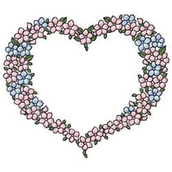 Heart Wreath Machine Embroidery Design 