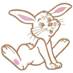 Playful rabbit with large ears and pink accents, perfect for Easter decor, designed for machine embroidery.