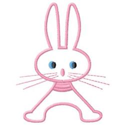 Playful rabbit design with large ears, blue eyes, and soft pink color, perfect for Easter celebrations.