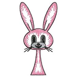 Cartoon rabbit with large pink ears and big eyes, perfect for Easter-themed projects.